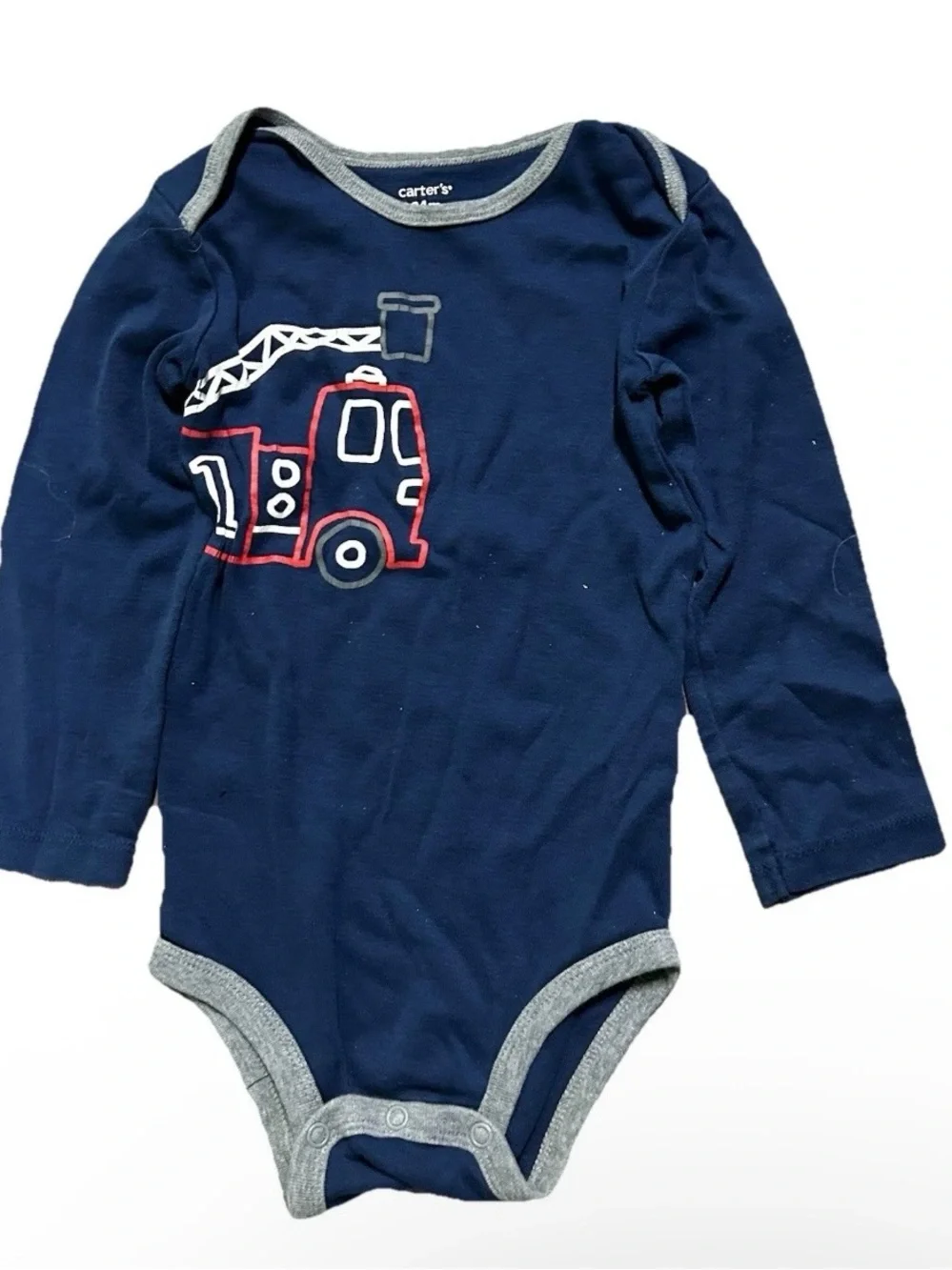 Toddler Boy Long Sleeve Bodysuits Cars Trucks Plaid Flannel Size 18-24 Months
